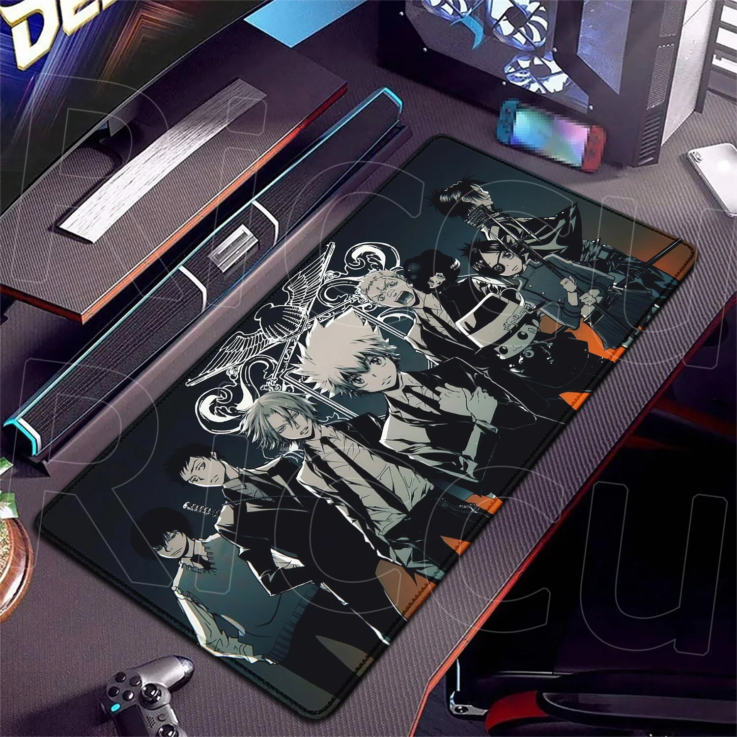 HD-Druck XXL Katekyo Hitman Reborn Computer-Mauspad mit schneller Reaktionszeit, Gamer-Gummi-Schreibtischunterlage, Gamer-Zubehör, rutschfest, für Gaming – Detail 2