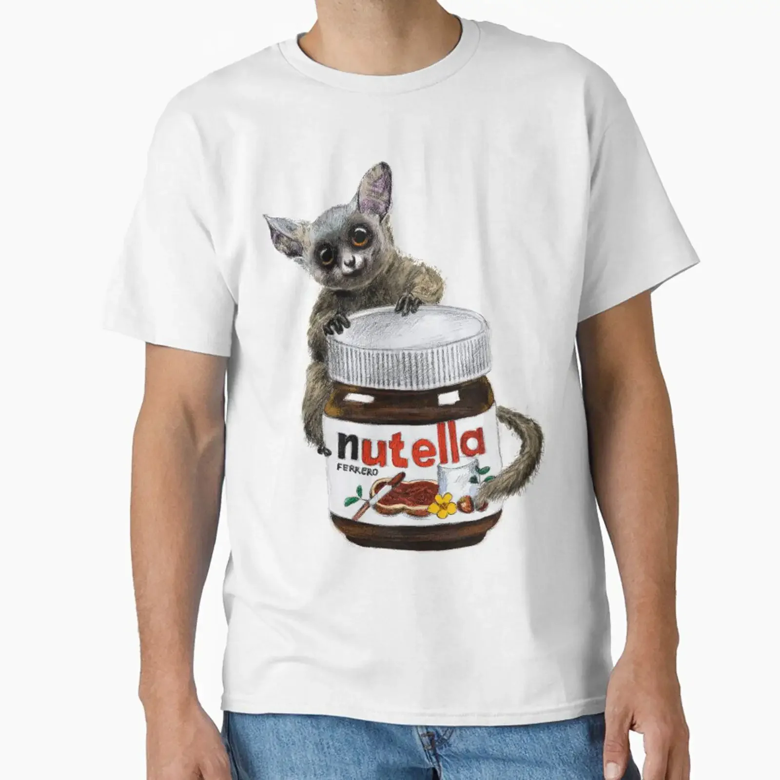 Sweet Aim Galago y Nutella, diseñados por AnnaShell, estilo vintage, lavado, gráfico elegante, cómodo, ligeramente elástico, versátil.