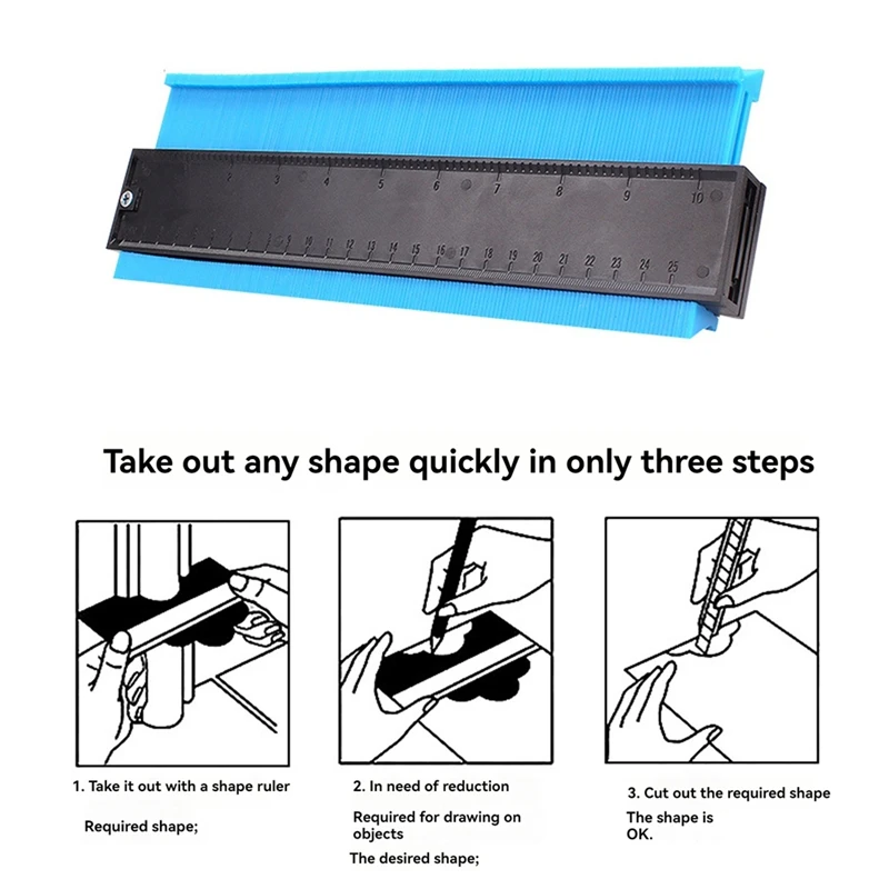 10-дюймовый контурный манометр, Дубликатор, керамическая плитка, шаблон для резки ковров, линейка для измерения угла профиля, контурный дубликатор