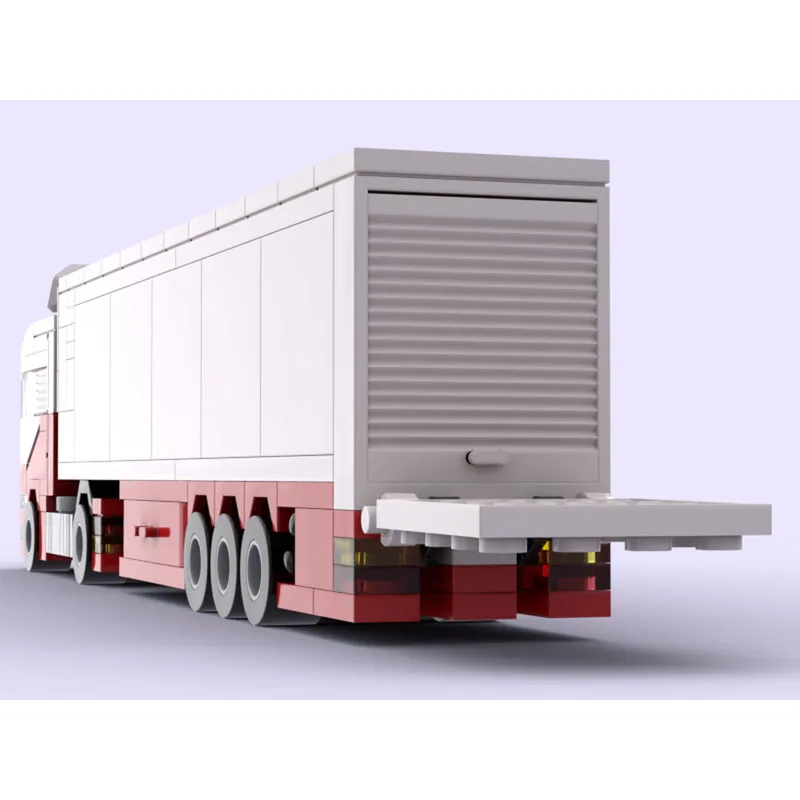 MOC-69172 Mały Model Transportera Cargo MAN z Przyczepą Chłodniczą, 233 Elementy, Kreatywny Zestaw Klocków dla Dzieci, Prezent