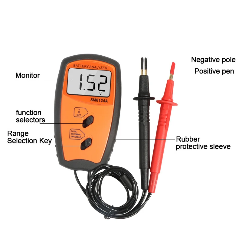 Range 1mohm-19.99ohm 0-100V Battery Tester Analyzer Internal Resistance Meter Voltmeter For Checking The Battery