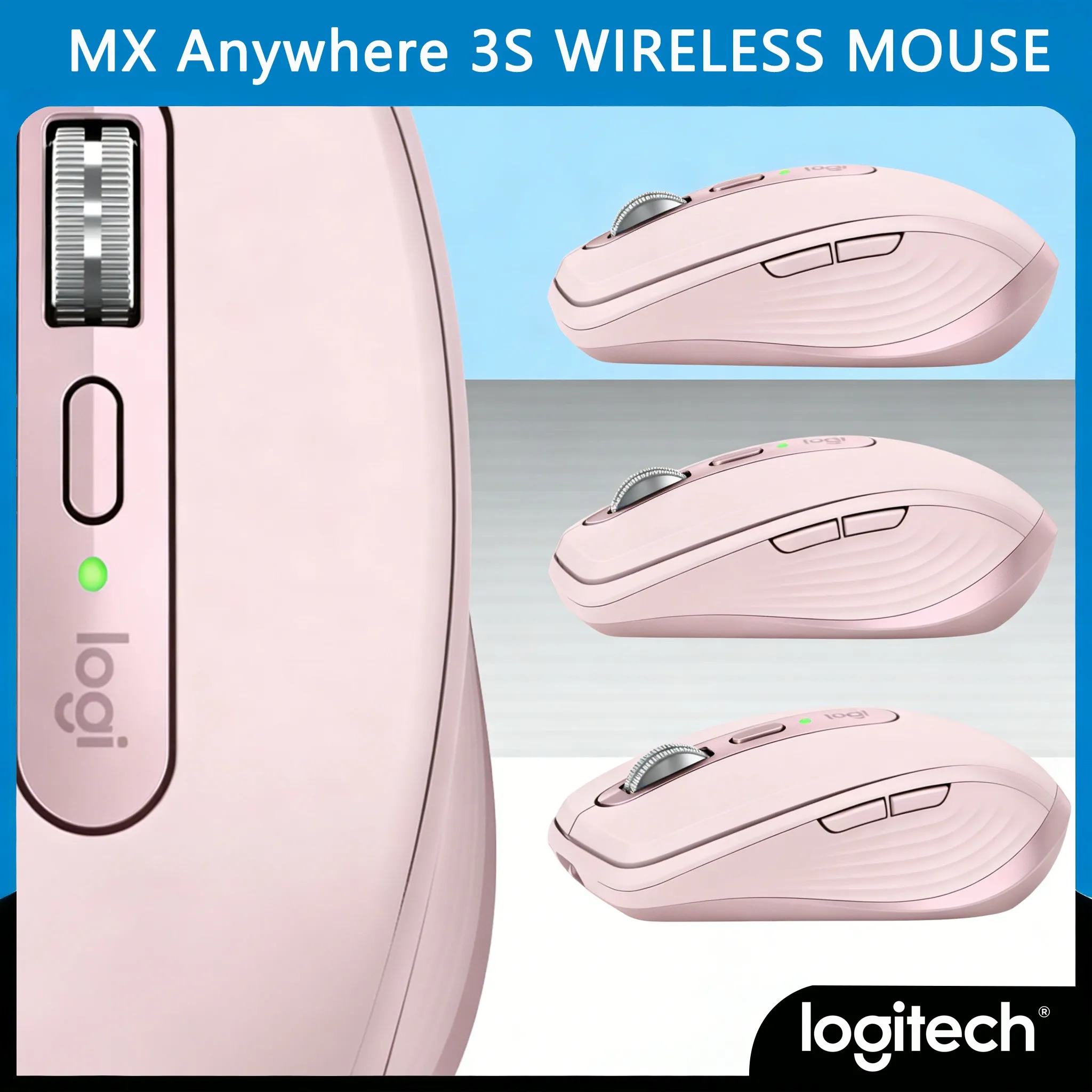 

Logitech MX Anywhere 3S /M650 Glass Tracking Mouse 8000DPI Multi-Device Switch Seamless Workflow