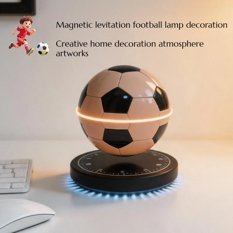 Maglev Creative Football Light Ornament Sculpture Tri Color Light Atmosphere Home Decoration Crafts Ornament Gift