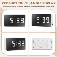 AT29-LED Multifunctional Mirror Clock, Digital Alarm Snooze Display Time Night LCD Light,Desktop USB 5V/No Battery Home Decor