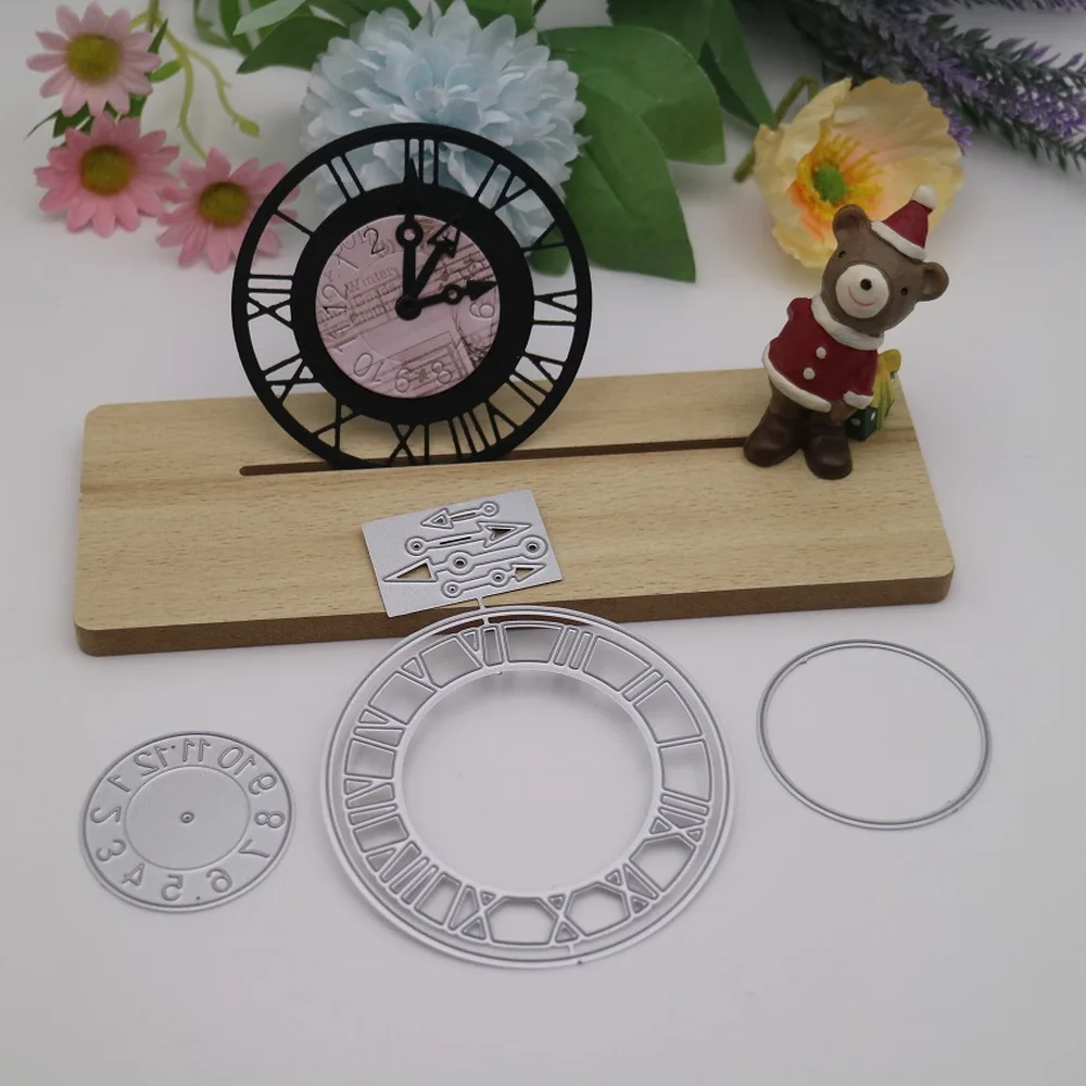 2 Sizes Clock Die Cuts for Scrapbooking Clock Metal CuttingDies Embossing Dies Stencil for Scrapbooking DIY Album Paper Cards