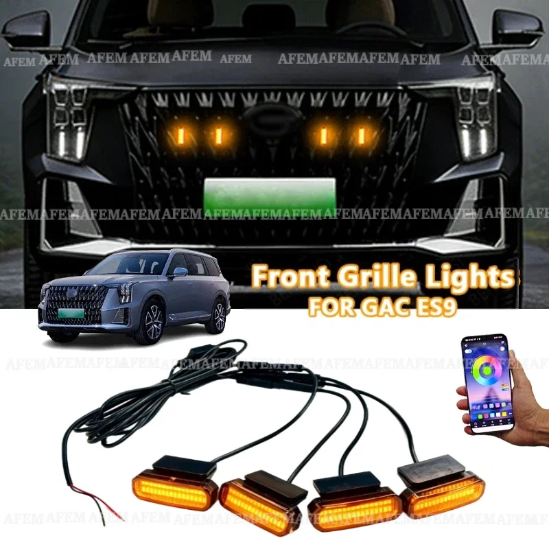 FOR GAC ES9 LED Front Grille Light /Driving/Position Lights Car Daytime Running Light Wheel Eyeb Car LED Signal Lamps