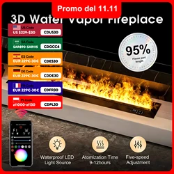 Steam fireplace intelligent simulation flame humidifier decoration 3D colorful flame living room atomization electric fireplace