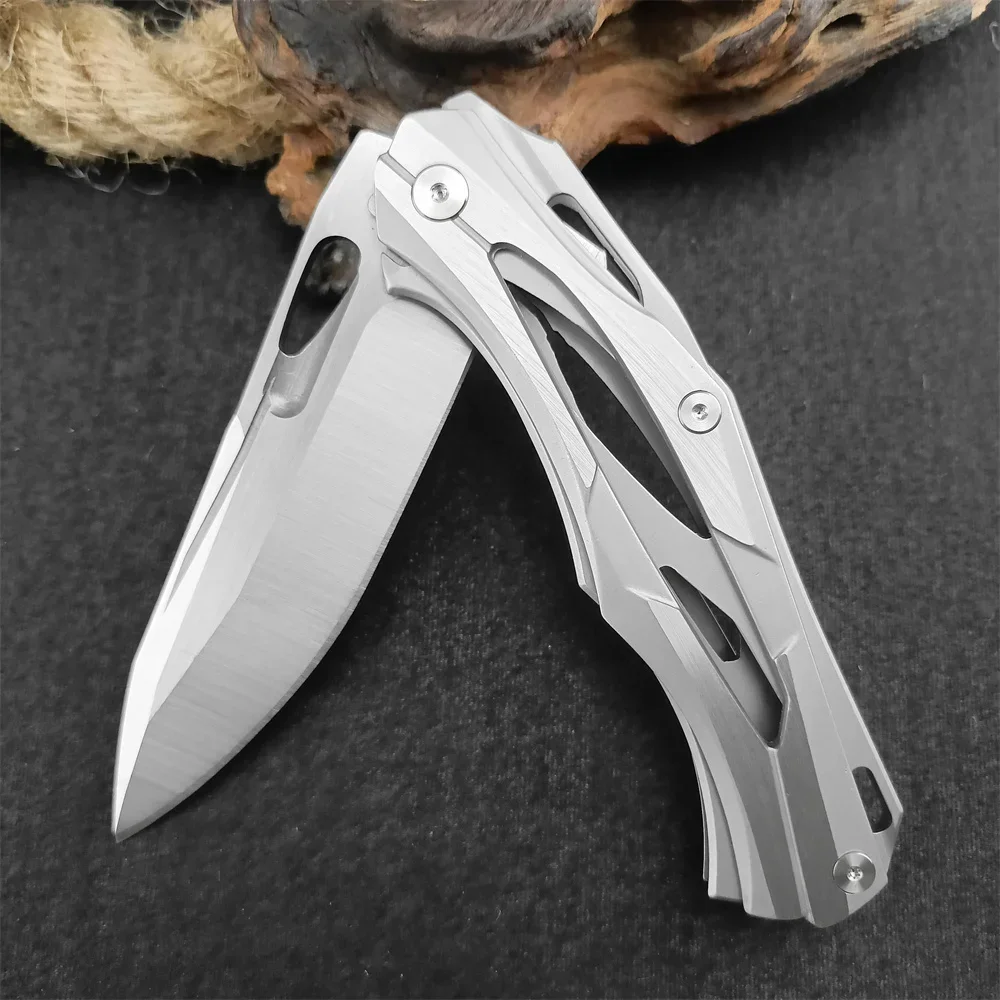 D2 شفرة التخييم المحمولة سكين للفرد 420 الصلب مقبض دائم البرية بقاء الصيد سكينة تكتيكية EDC أداة الدفاع عن النفس