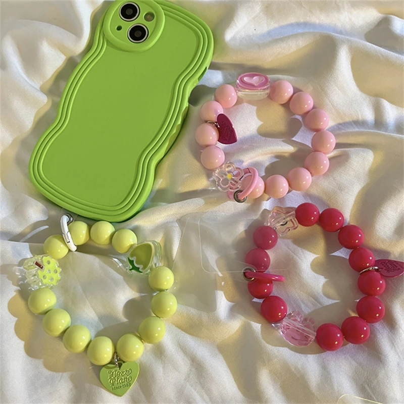 Candy bead bracelet buckle anti fall wrist strap with universal mobile phone all shell large ring hand grip