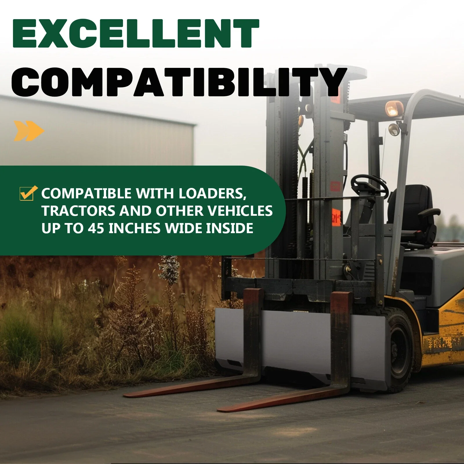 جرارات جديدة مخزنة، والرافعات الشوكية، وألواح توجيه مضادة للانزلاق في الولايات المتحدة، واستبدال سريع للملحقات لتوفير الوقت