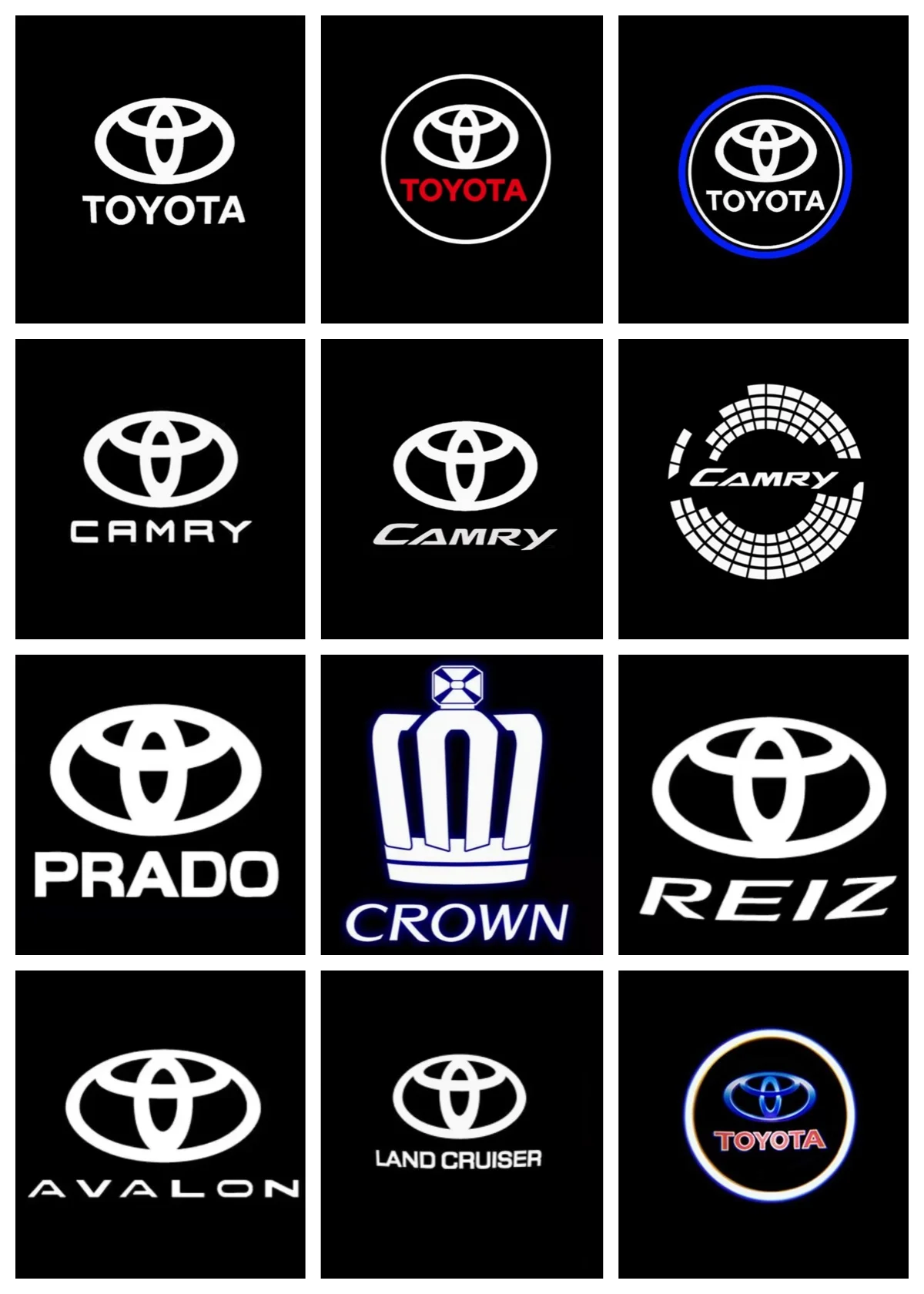 

2PCs LED Car Welcome Door Light Bulbs Ghost Shadow Lamp Accessories For TOYOTA Prado Highlander Camry Corolla AVALON Prius