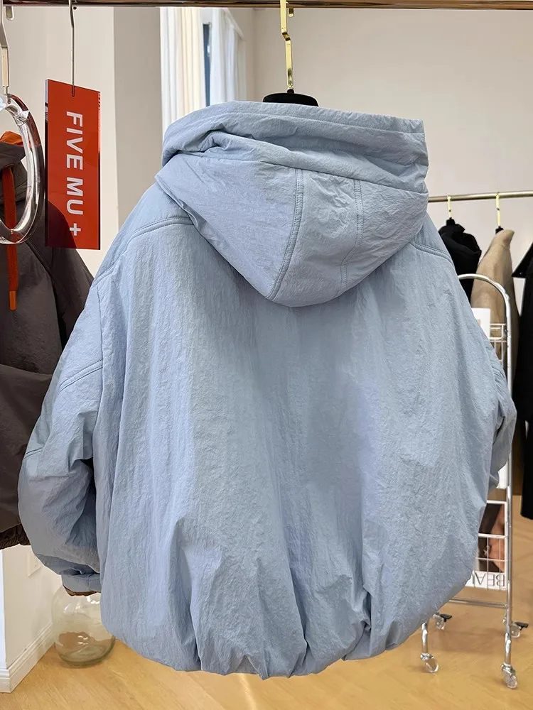 الكورية مقنعين سترة قطن للنساء 2026 شتاء جديد سميكة معطف دافئ موضة كل مباراة فضفاضة طويلة الأكمام بلايز أبلى