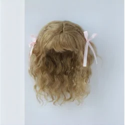 Full Sizes Mohair Doll wigs  JD850 Long Princess Sof Baby Wave with Twins Mini Braids BJD Hair 1/12 1/8 1/6 1/4 1/3 DOD Toy Hair