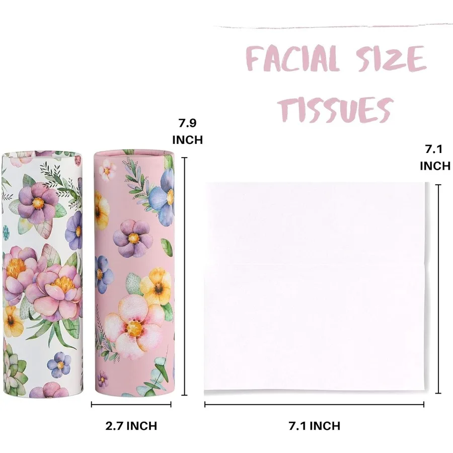 Porta fazzoletti per auto con fazzoletti per il viso 4 PK Tubi per fazzoletti da viaggio Contenitore perfetto per portabicchieri per auto Cilindro per fazzoletti per auto