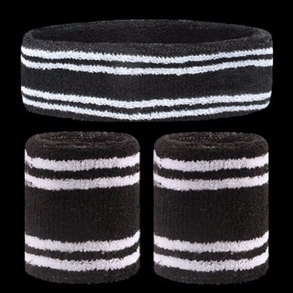 

Basketball Sport Fitness Men/Women 1 Set Headband +Wristbands Towel Sweat Bands Wrist Support Sport Wristbands