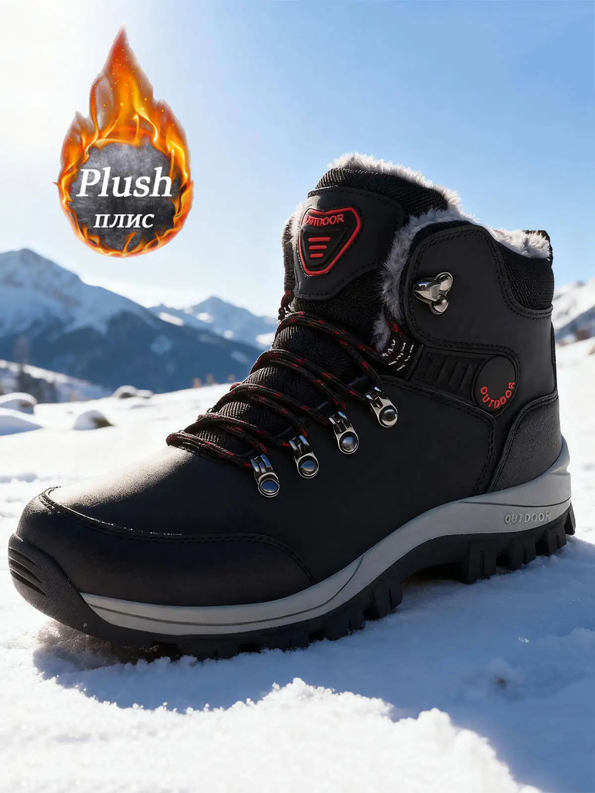 Winterstiefel für Herren aus Mikrofaser-Leder, Schneestiefel mit Plüschfutter, Warme Freizeitschuhe, Wasserdichte Herrenstiefel, Frühlings-Knöchelstiefel für Männer, Größen 36-48 – Detail 6