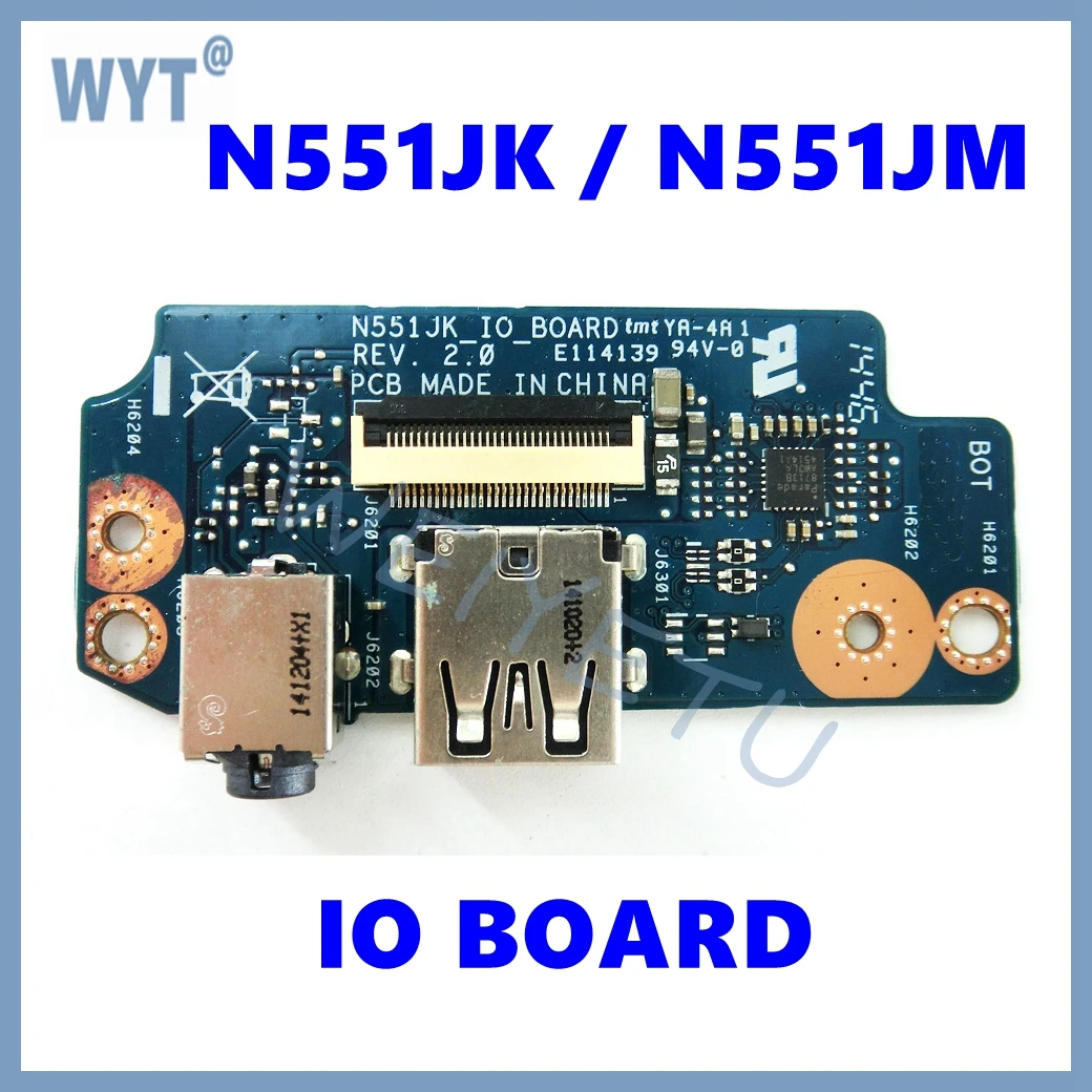 N551JK_IO_BOARD REV 2.0 For Asus N551J N551JK N551JM N551JM N551JQ N551JX G551J G551JK USB Audio board Adapter board