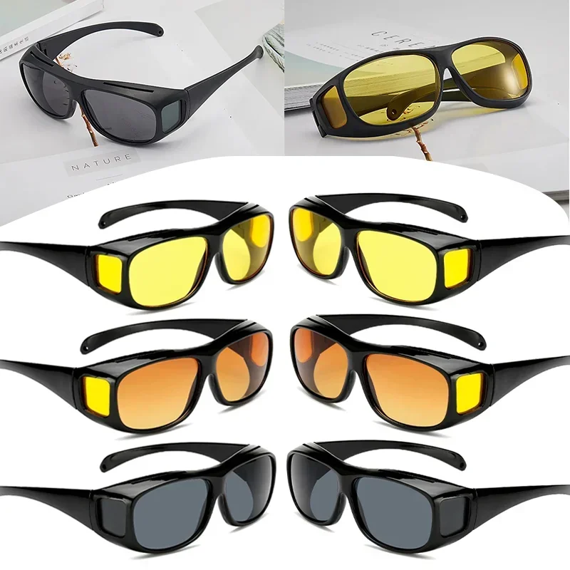 2PCs New Anti-Glare Goggles High Quality Popular Car Driver Safety Dust-Proof Anti-UV Sunglasses Auto Interior Accessories