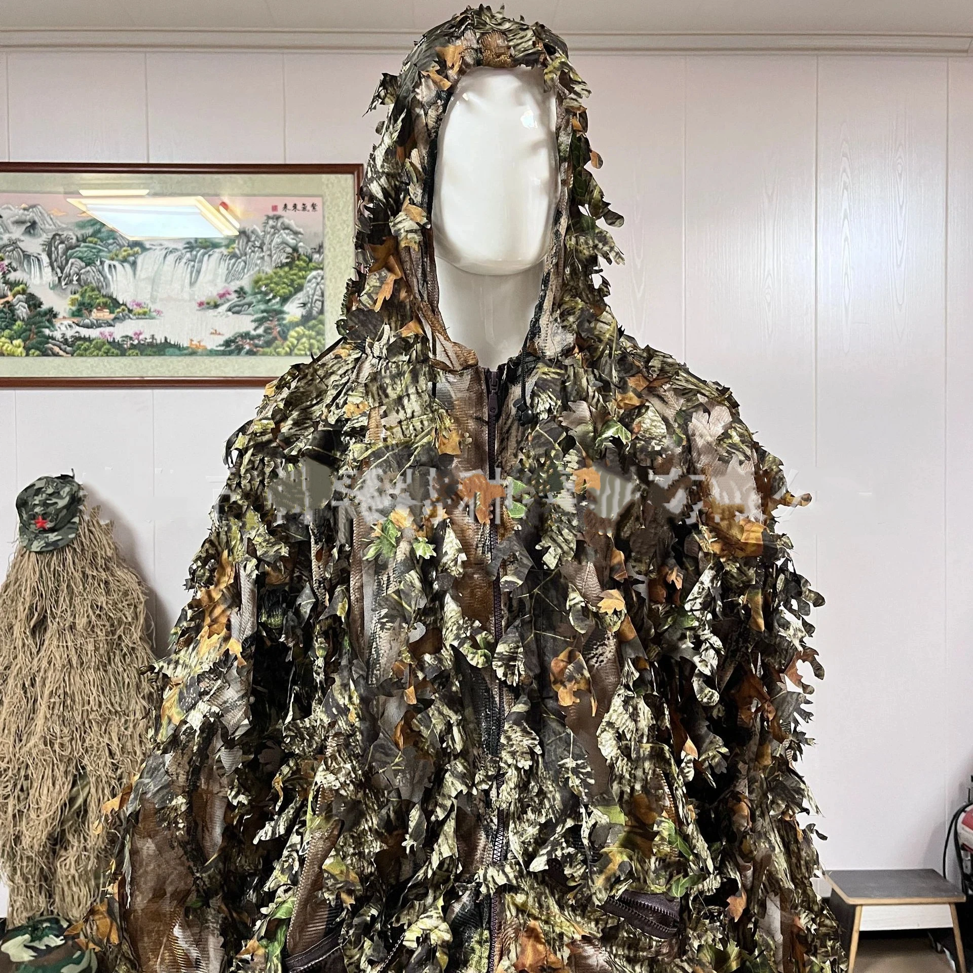 Red Maple Leaf Ghillie Suit Jesus Survival Outdoor Hunting Bird Watching Invisibility Cloak Leaves Camouflage Clothing