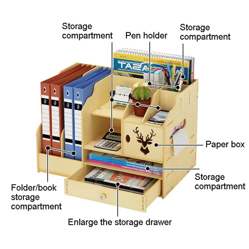 Skrzynka szuflada schowek o dużej pojemności do układania Organizer na biurko piśmiennych pojemników regał biurowy regał na książki