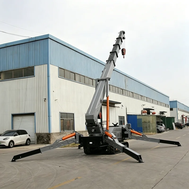 Heavy Equipment Crane - รถเครนตีนตะขาบ รถเครนสไปเดอร์ 5 ตัน รถเครนตีนตะขาบขนาดใหญ่ รถเครนสไปเดอร์สำหรับงานก่อสร้างบนเนินเขา