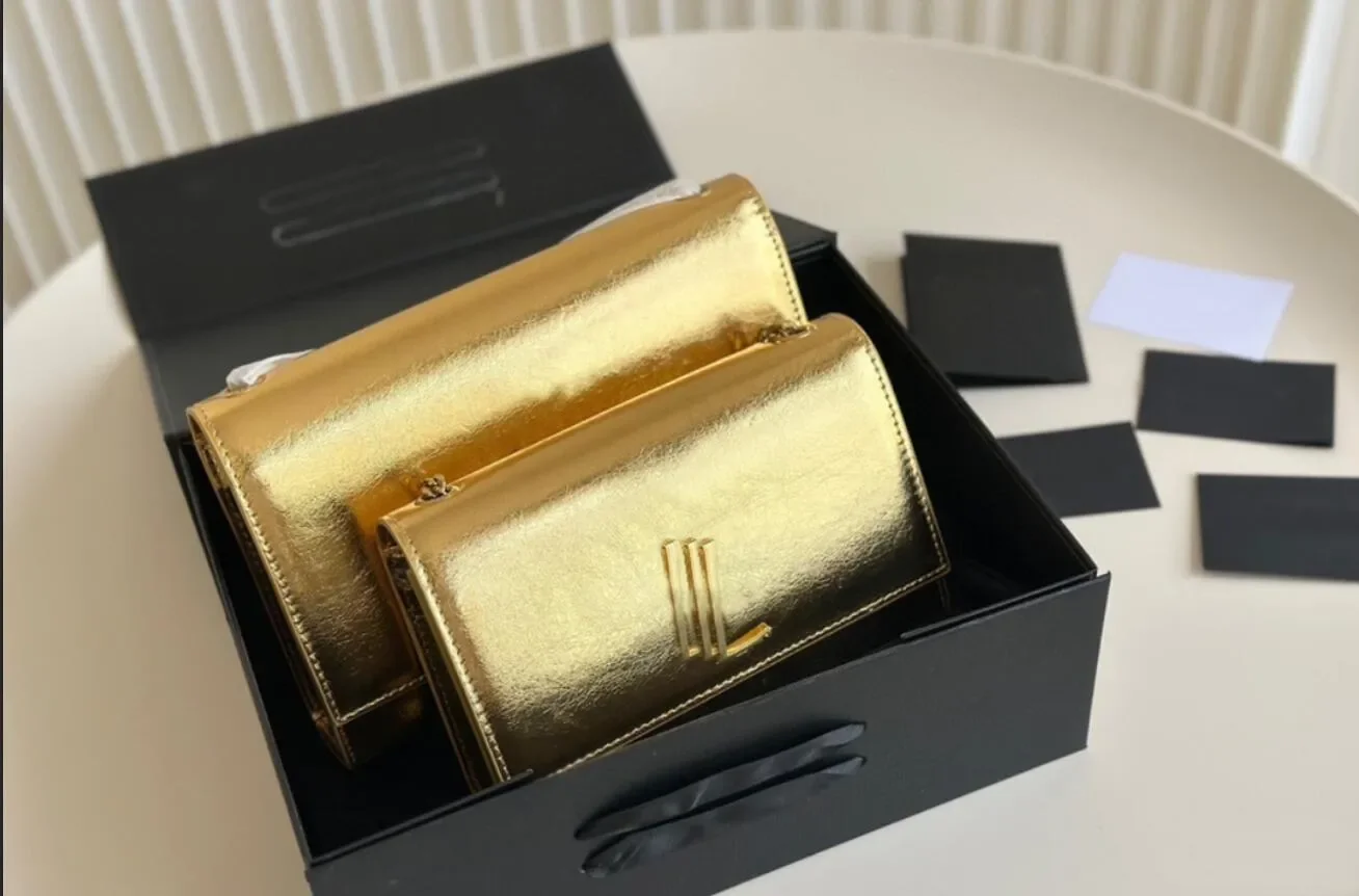 

Элитная дизайнерская сумка из золота и серебра, женская сумка Kate из натуральной кожи, сумка через плечо на цепочке, сумка-мессенджер, люксовые дизайнерские изделия