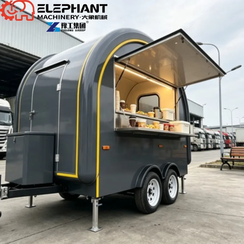 Food Concession Cart, Easy Assemble Mobile Snack Food Trailer, Portable Catering Vehicle For Pop-up Market Commercial Vending