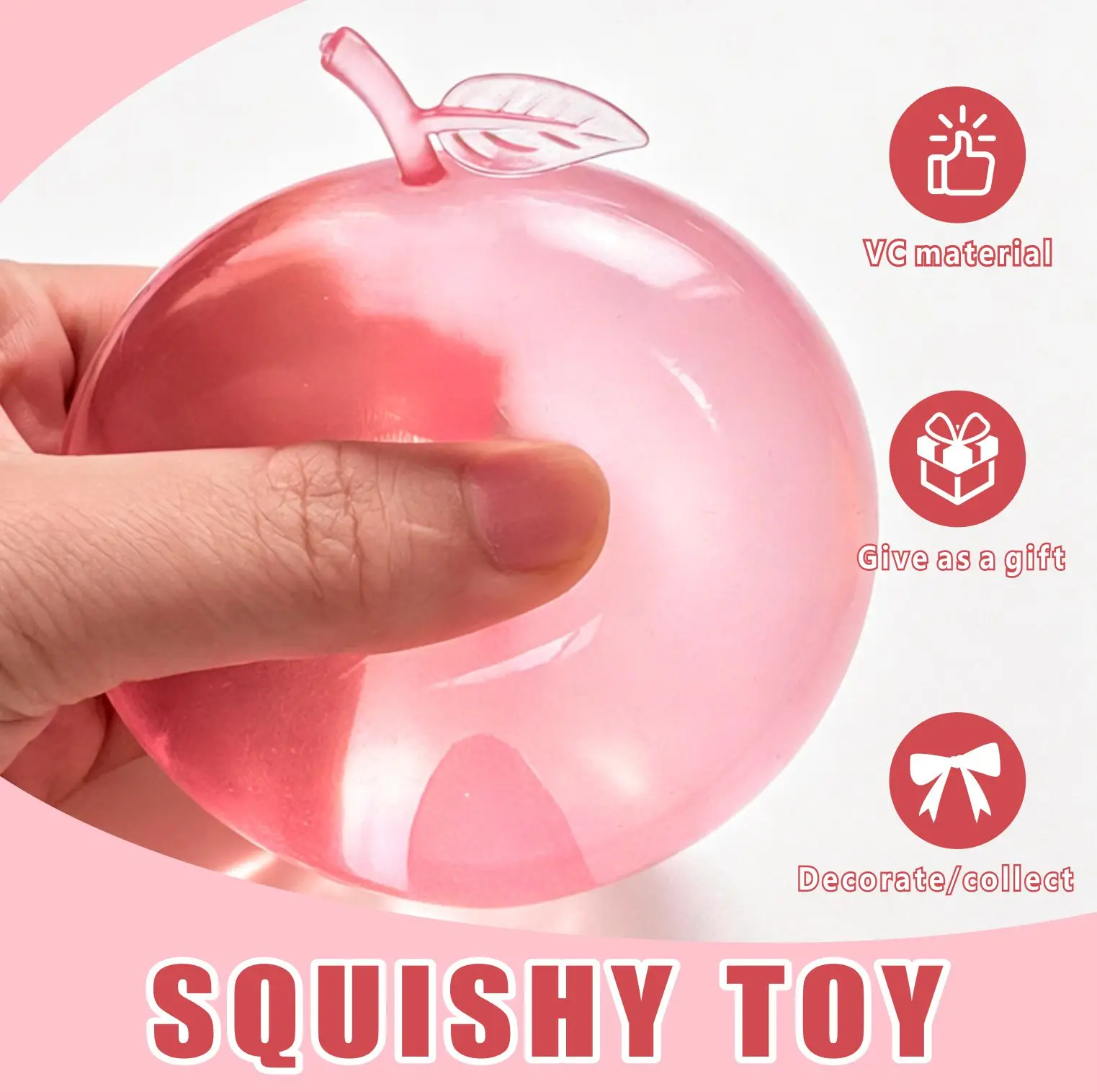Squishy Toy Green Apple , Simulation Steamed Bun, Trending Funny Prank Stress Relief Ball, Decompression Artifact Kids Toy Gift
