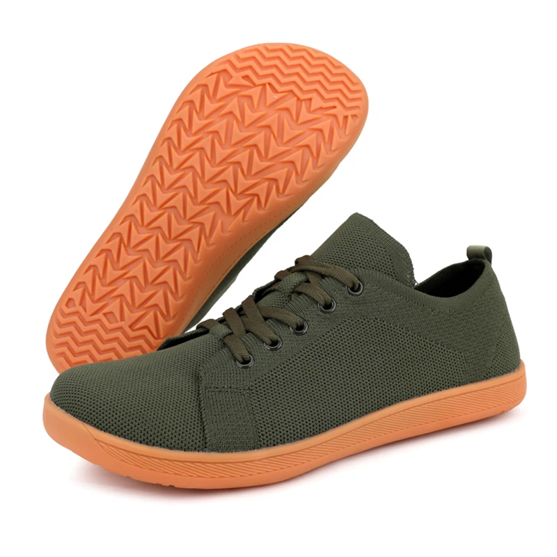 Wide Canvas Barefoot Sneakers para homens, Zero Drop Sole, Calçado Minimalista