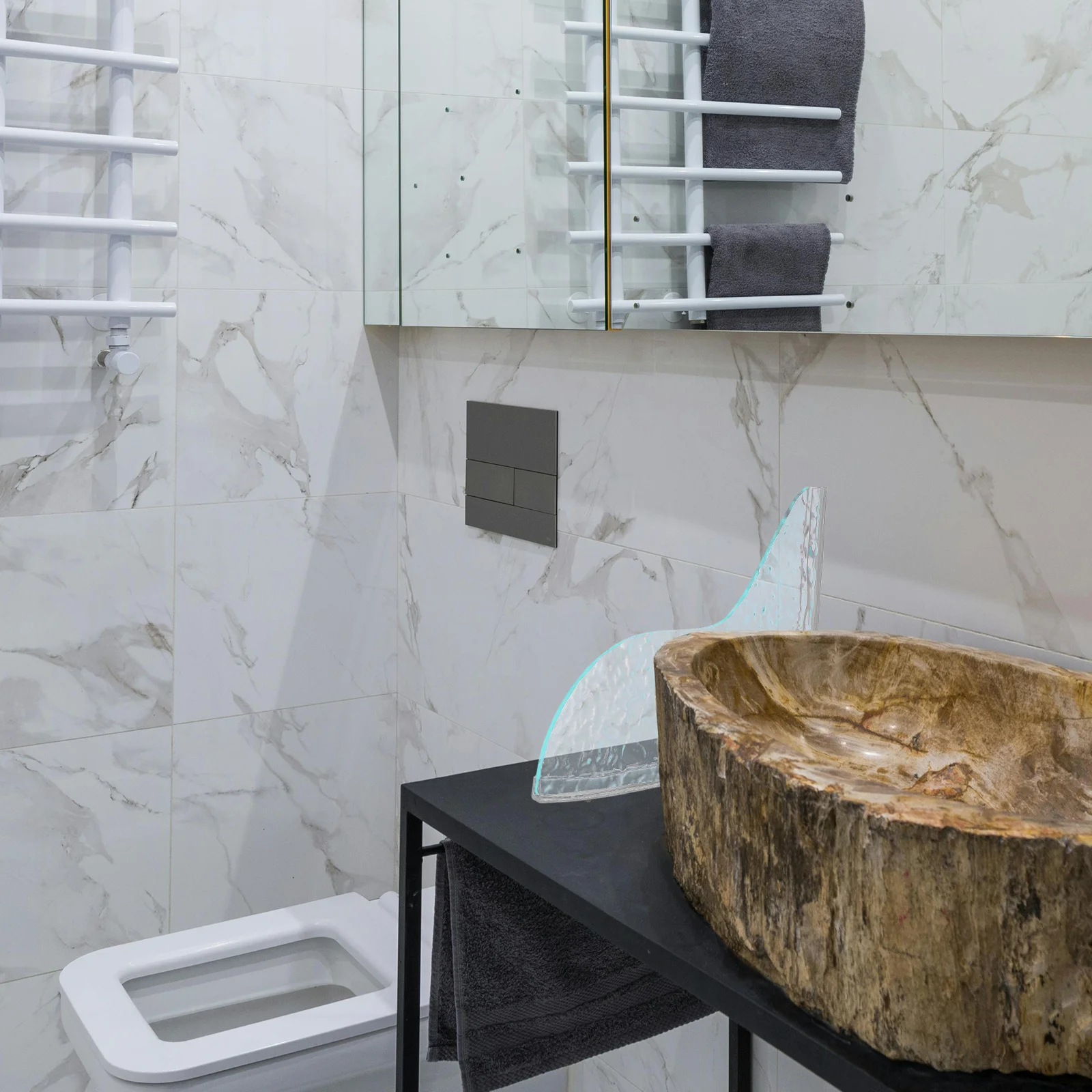 

1Pair Bath Splash Guard Acrylic Transparent Self-Adhesive Waterproof Removable Protector for Tub Shower Corner Washbasin Water