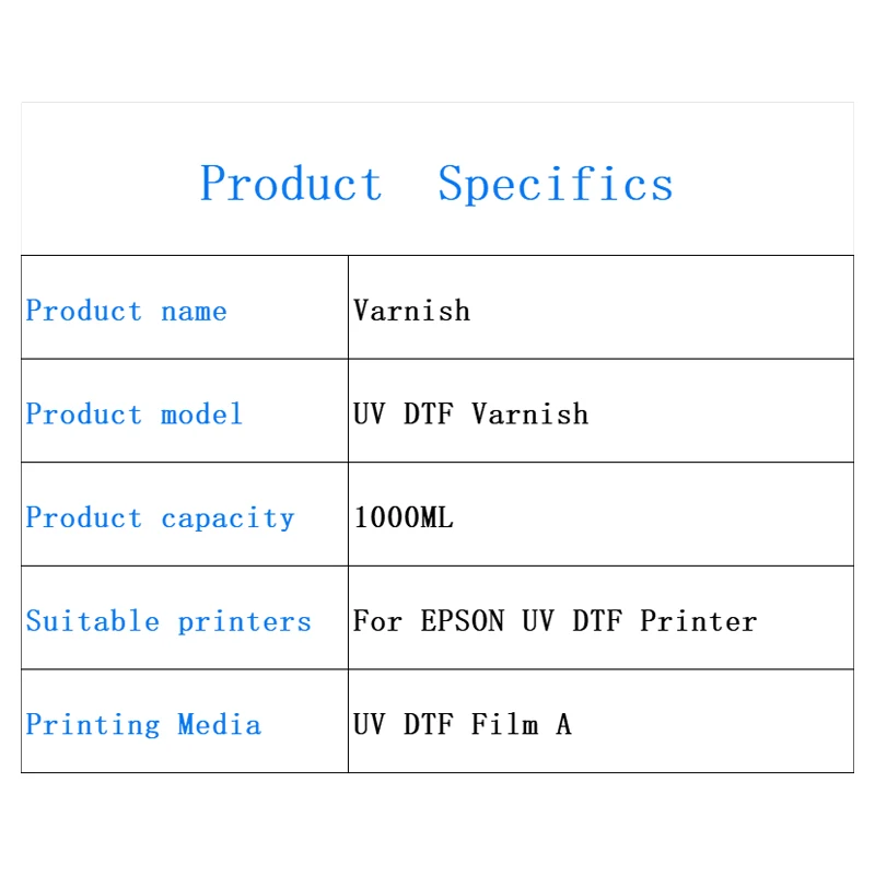 Imagem -06 - Verniz uv da Impressora de Dtf Verniz do Filme do ab do Brilho do Printhead Epson Xp600 Tx800 Dx5 Dx7 I3200 5113 L805 L1800 Xp15000 1000ml