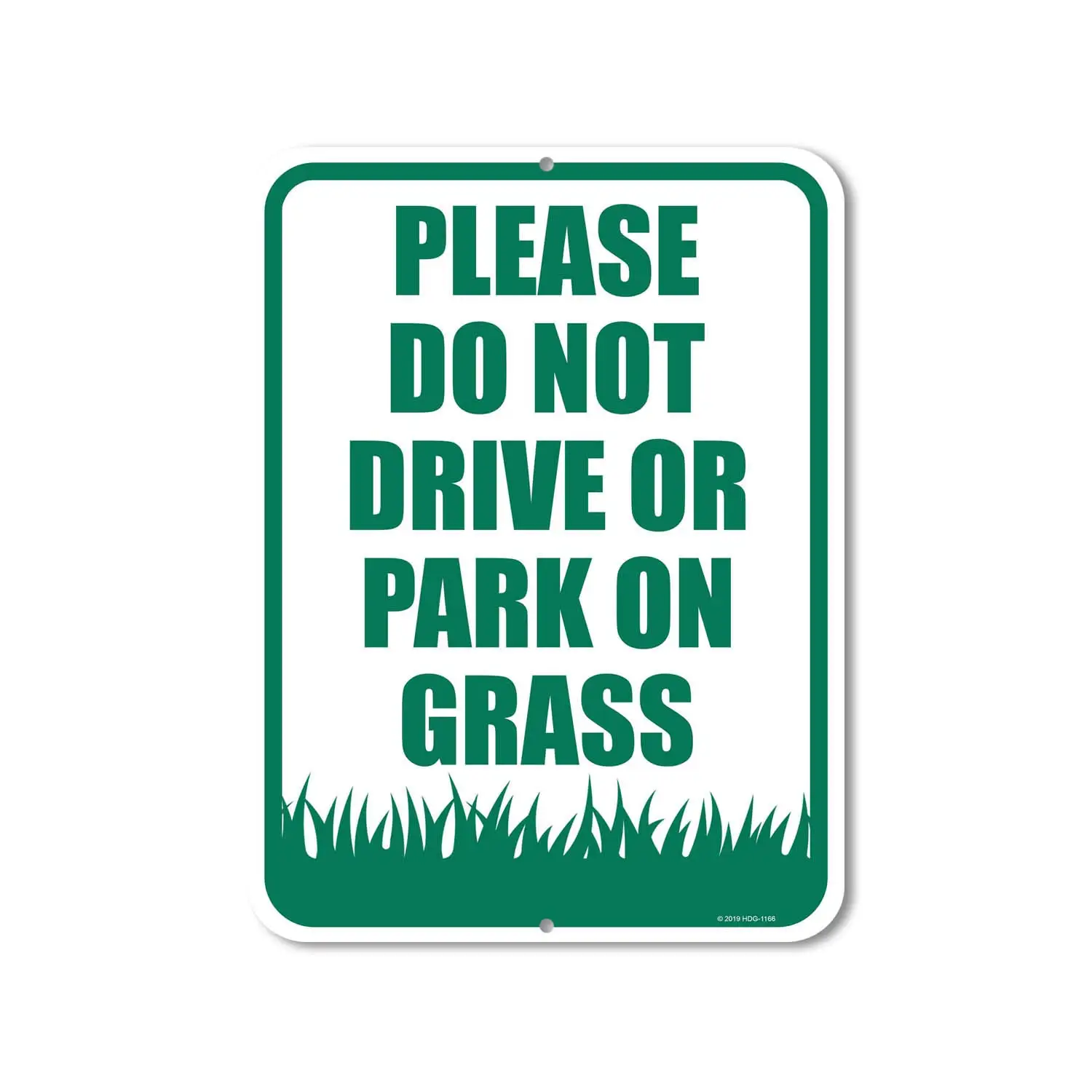 Honey Dew Gifts Traffic Sign, Please Do Not Drive or Park on Grass 9 inch by 12 inch Metal Aluminum Private Driveway Sign, Yard 