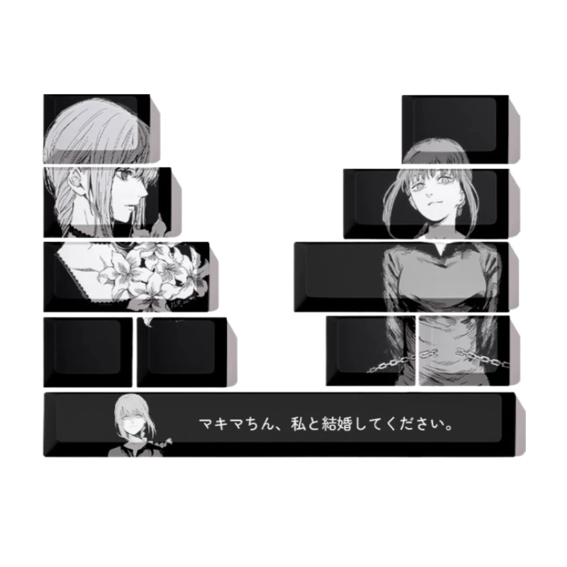 Makima Keycap Cherry Profile 5/7/11 Keys PBT Thermal Sublimation Personalized Keycaps Chainsaw Man Anime Mechanical Keyboard Cap