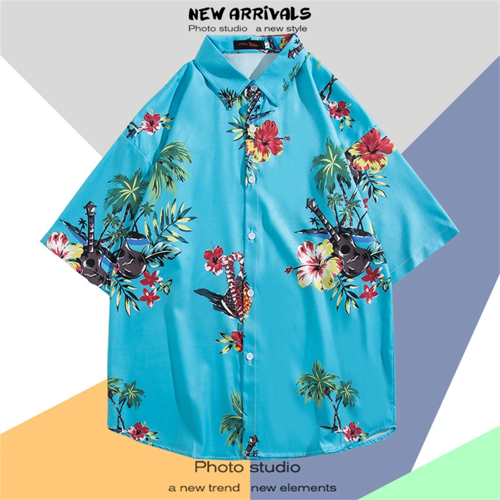 2024 Coconut Tree Shirts For Men 3d Printed Men's Hawaiian Shirt Beach 5xl Short Sleeve Fashion Tops Tee Shirt Man Blouse Camisa