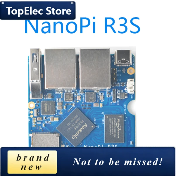 TopElec NanoPi R3S Mini Development Board, Full Metal Case RK3566 Dual Gigabit Ethernet Ports