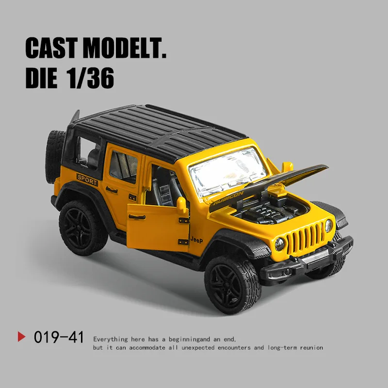 1:36 Scale Off-road Alloy Car Model, Sound and Light Vehicle Model Set, Simulation Car Gift, Door Opener