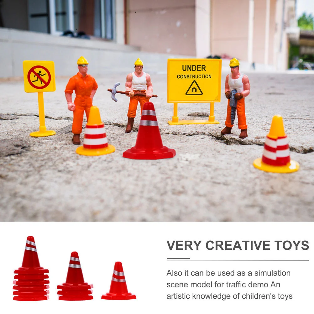 Sandbox Barricades Table Roadblock Obvious Traffic Sign Plastic Mini Cone DIY for Decor Simulation Cones Car