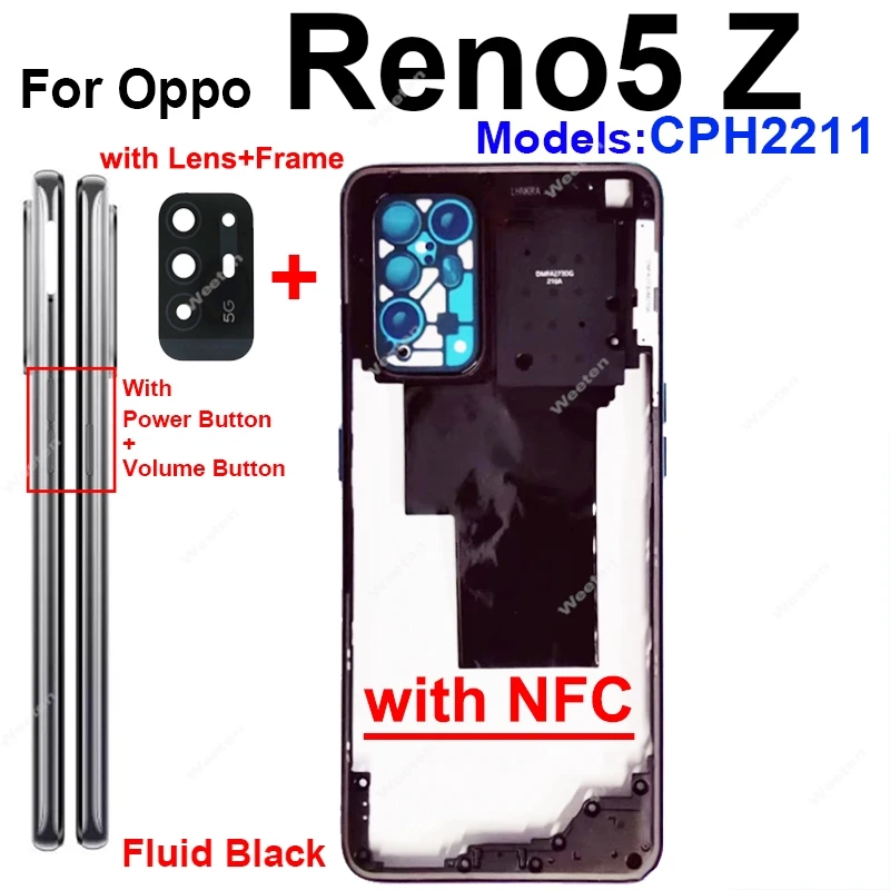 For OPPO Reno 5 5K 5F 5Z 5G Middle Housing Frame Cover Chassis