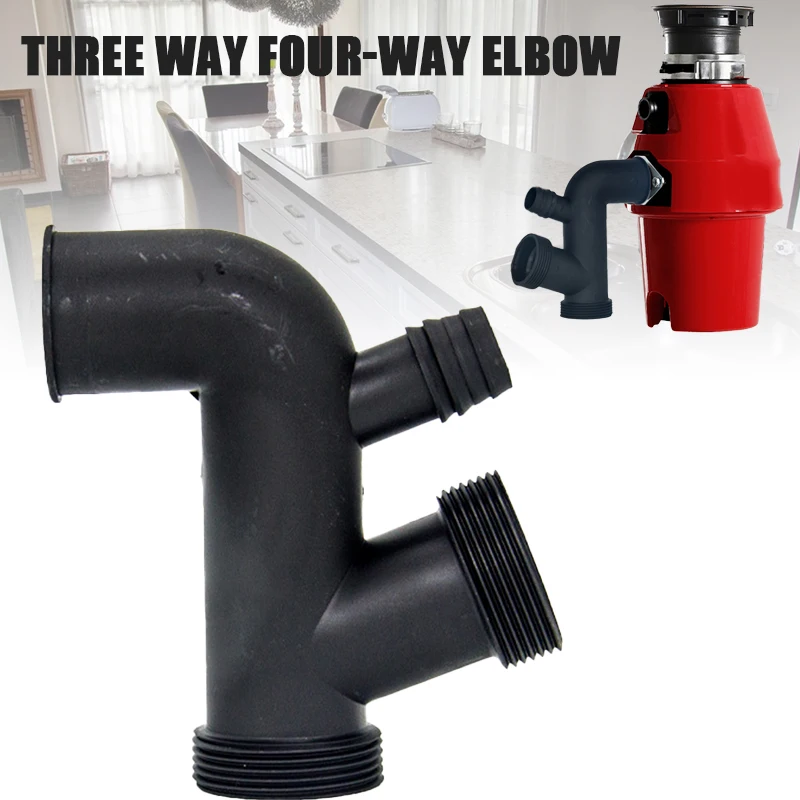 

Kitchen Garbage Disposal Accessories Kitchen Three Ways Water Elbow Practical Food Grinder Drainage Connection Pipe