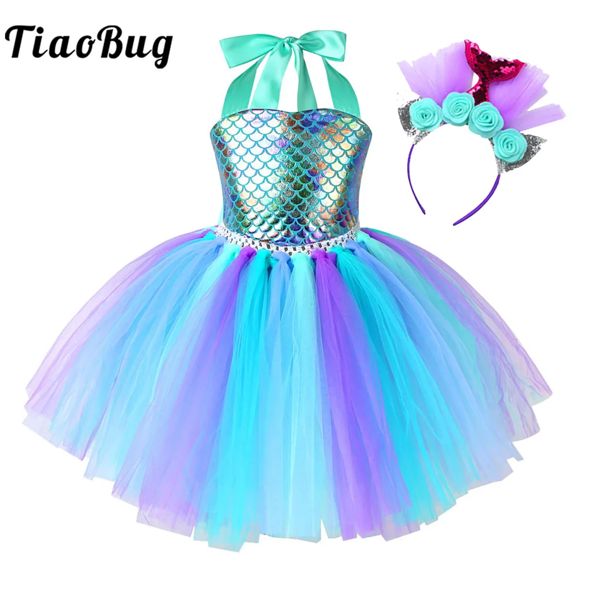 

New Kids Girls Cosplay Carnival Party Dress Prom Vestidos Toddlers Mermaid Costumes Dresses Kids Princess Prom Roleplay Dresses