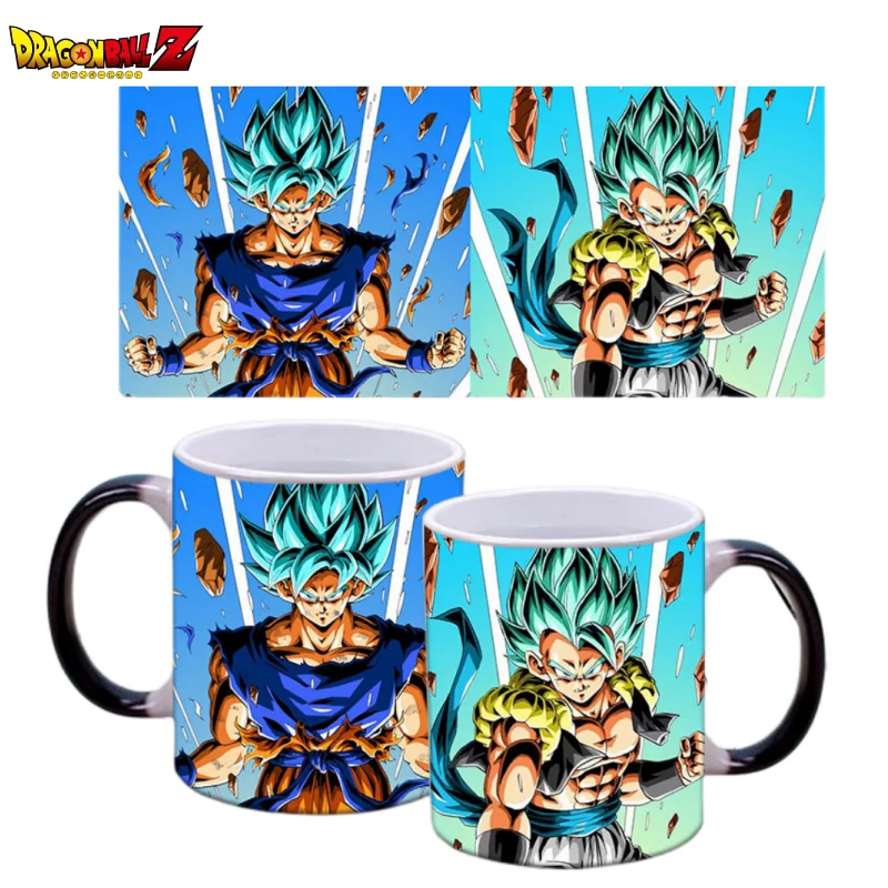 Tasse à eau en céramique Dragon Ball Super Saiyan Goku à changement de couleur, collection anime, cadeau