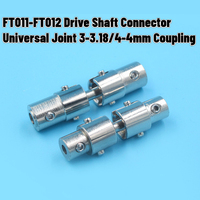 1PC Stainless Steel FT011-FT012 Drive Shaft Connector Universal Joint 4-4/ 3-3.18mm Coupling Coupler Cardan for RC Boat Jet Boat