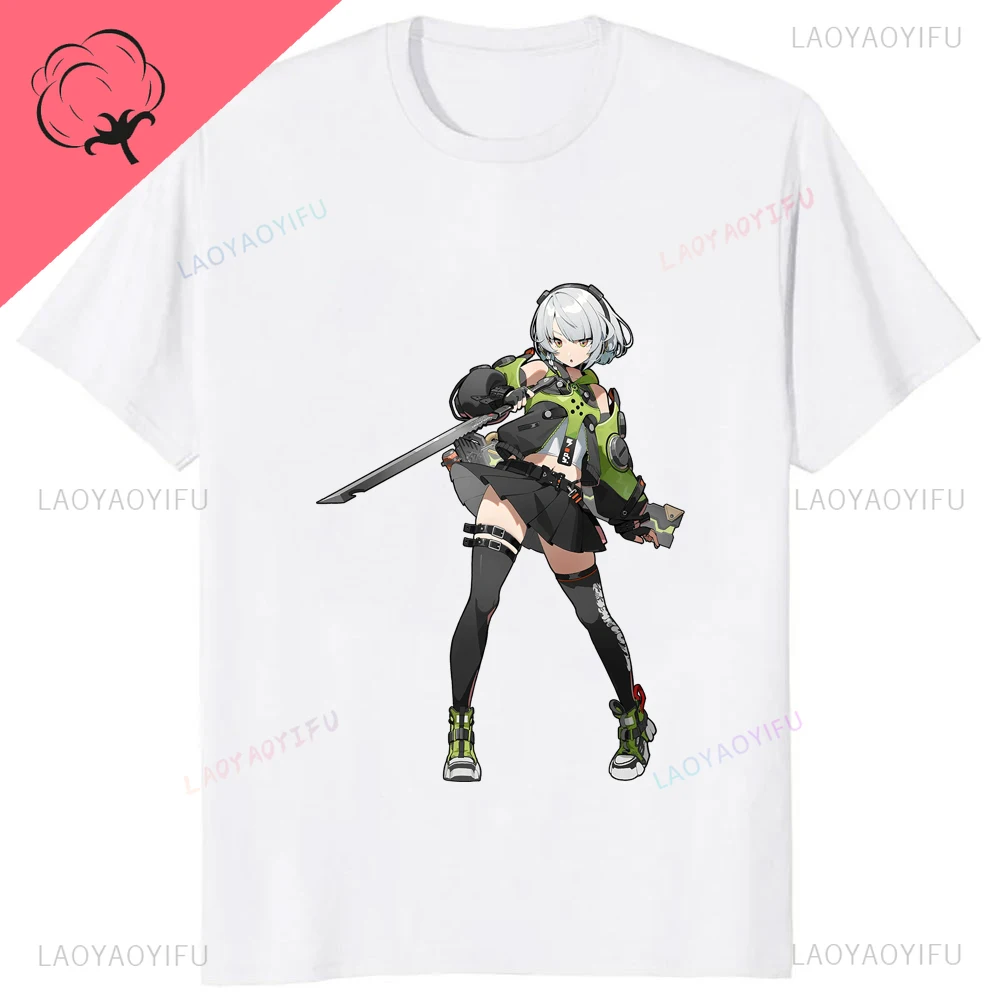 Kawaii Zenless Zone Null T-Shirt ACG ARPG Spiel Fans Cosplay Grafik T Shirt Baumwolle Casual Mode Streetwear Mann Frauen T-shirt – Detail 7