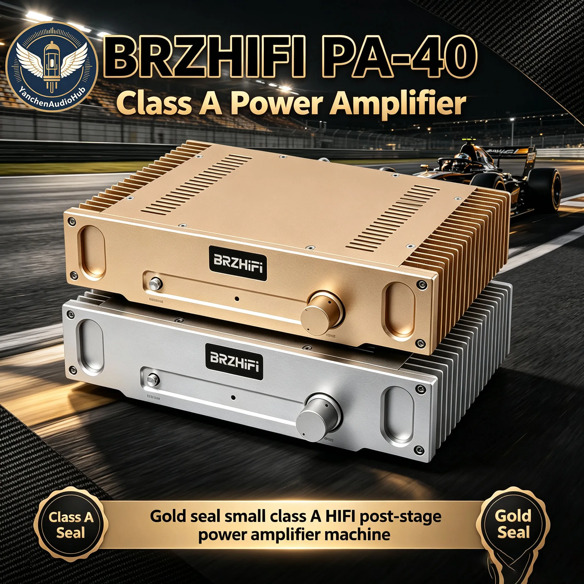 CHN 2027 BRZHIFI PA-40Hood 1969 gold seal small class a HIFI post-stage power amplifier machine pure class a fever grade