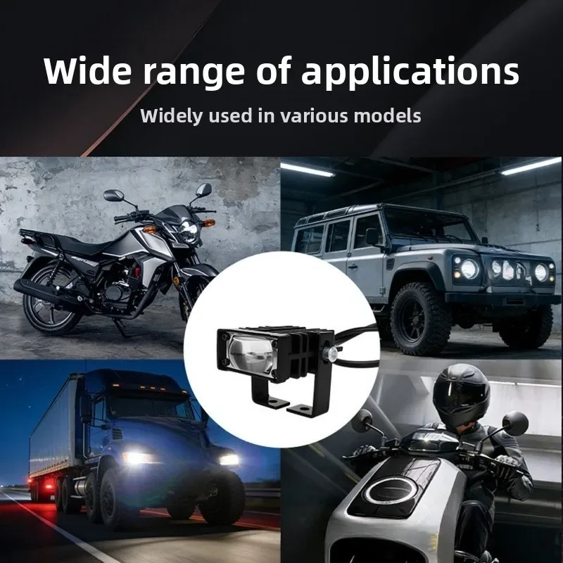 Car middle grid grille light, white and yellow two-color red devil eye, car and motorcycle headlights led spotlights