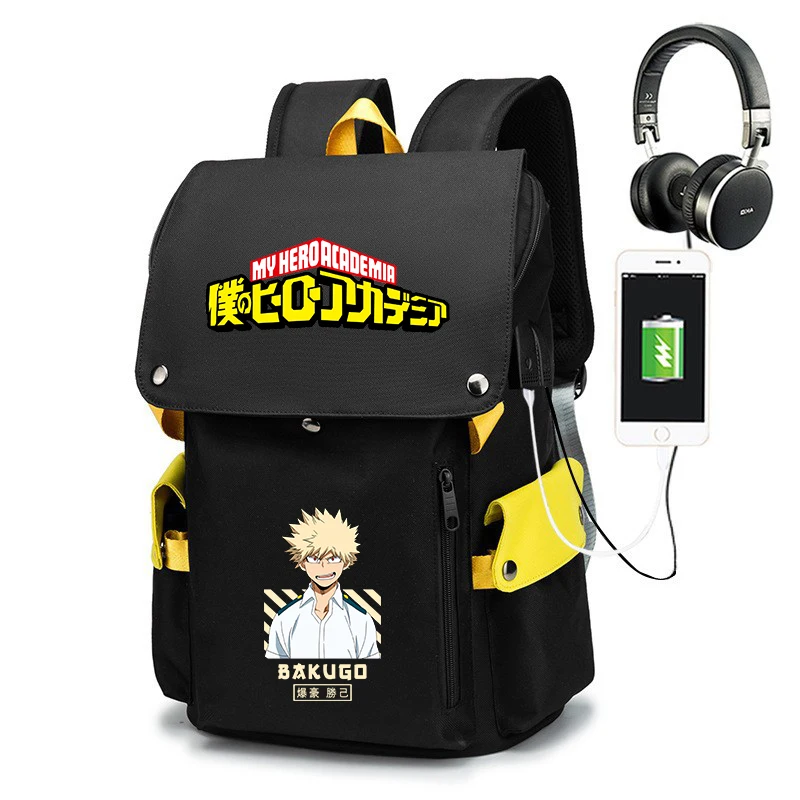 

Рюкзак My Hero Academia Katsuki Bakugo, школьная сумка, большой вместительный дорожный рюкзак для мальчиков