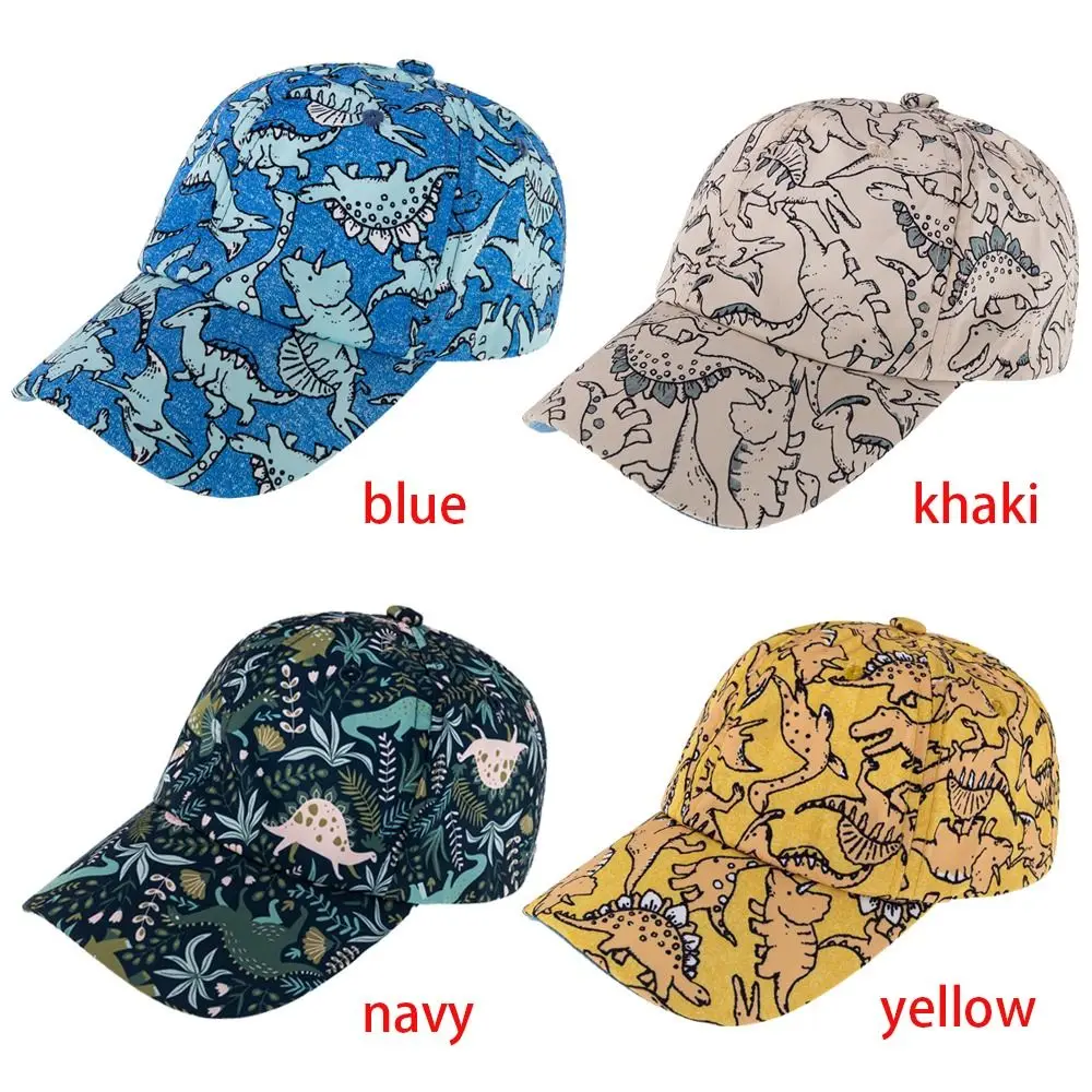 Dinosaurus Print Baby Baseball Cap Zomer Sneldrogende Verstelbare Kinderen Strandhoeden Uv Bescherming Cartoon Zonnehoed Jongens Meisjes