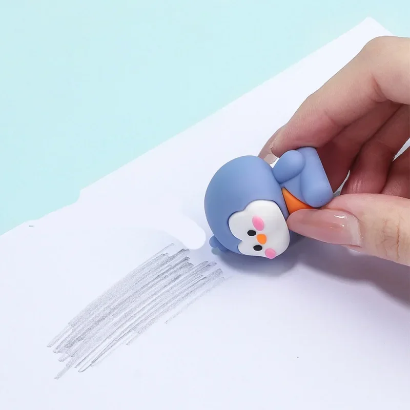 Cute Shape Eraser Cartoon Panda Penguin Creative Mini Student Stationery