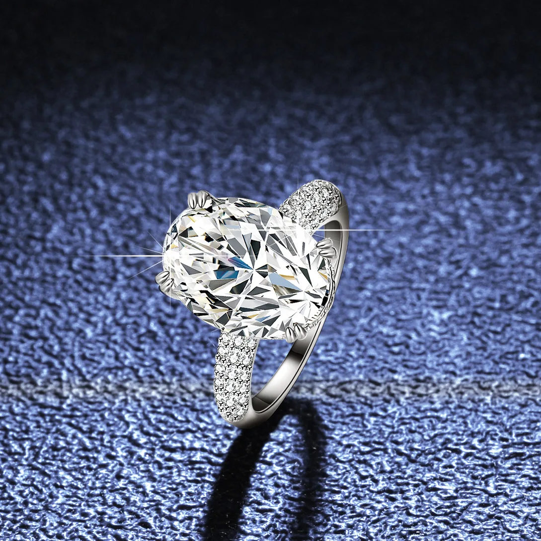 Anel de moissanite incrustado - Moissanite Engagement Ring 1 Carat avaliação e preço