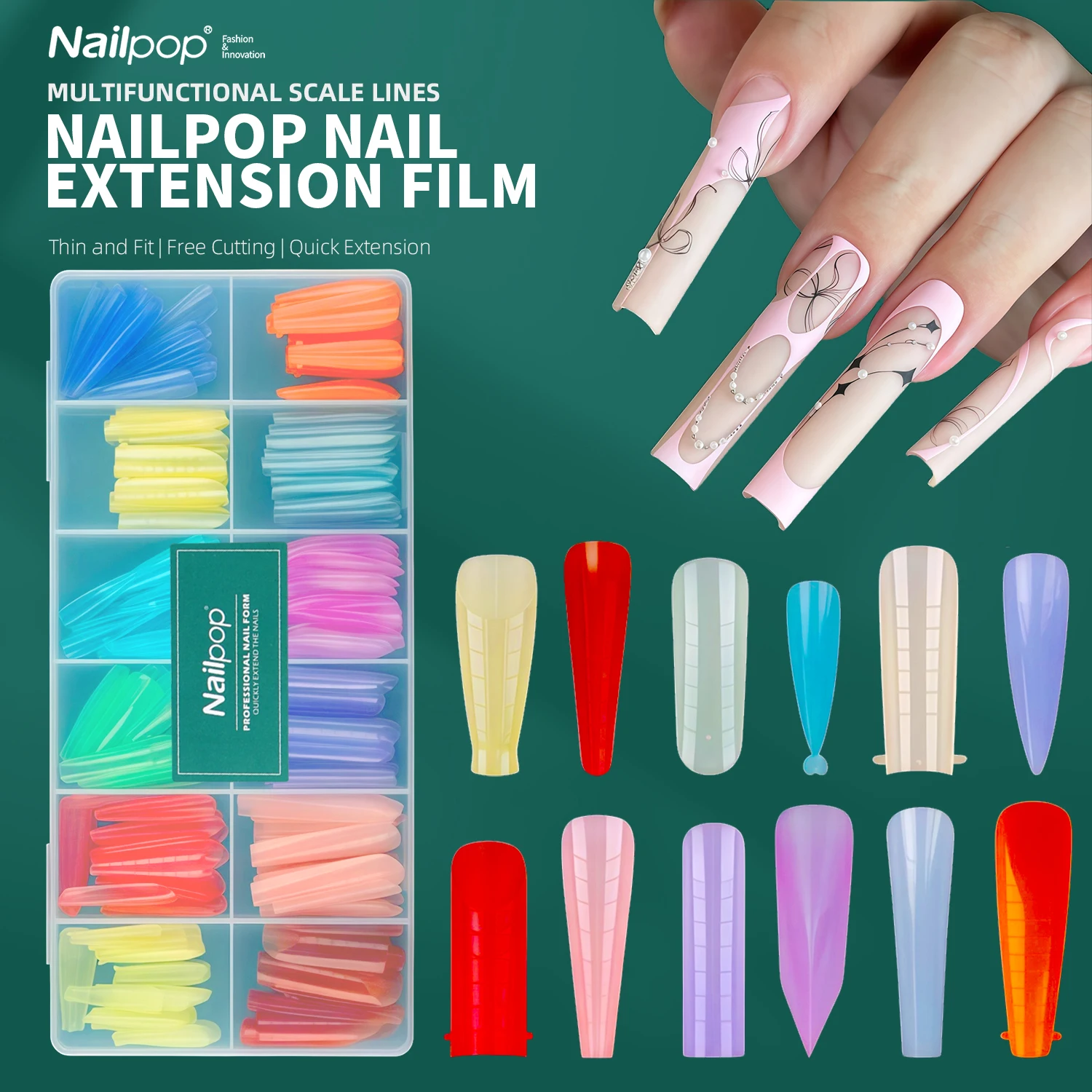 

Nailpop 288/120/122pcs Color Dual Form Nail Mold Set Acrylic Nail Extensions Quick Construction Gel Molds Reusable Nail Gel Mold